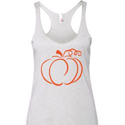 Ladies Halloween Pumpkin Sketch Tri Blend Racerback