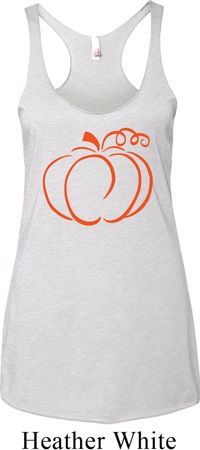 Ladies Halloween Pumpkin Sketch Tri Blend Racerback