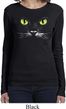 Ladies Halloween Shirt Black Cat Long Sleeve Tee T-Shirt