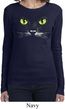 Ladies Halloween Shirt Black Cat Long Sleeve Tee T-Shirt