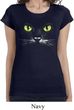 Ladies Halloween Shirt Black Cat Longer Length Tee T-Shirt