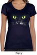 Ladies Halloween Shirt Black Cat Scoop Neck Tee T-Shirt