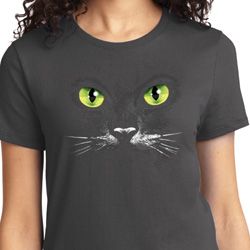 Ladies Halloween Shirt Black Cat Tee T-Shirt