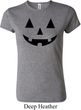 Ladies Halloween Shirt Black Jack O Lantern Crewneck Tee T-Shirt