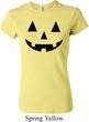 Ladies Halloween Shirt Black Jack O Lantern Crewneck Tee T-Shirt