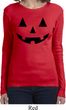 Ladies Halloween Shirt Black Jack O Lantern Long Sleeve Tee T-Shirt
