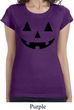 Ladies Halloween Shirt Black Jack O Lantern Longer Length Tee T-Shirt