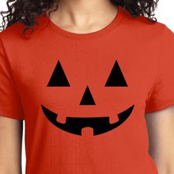 Ladies Halloween Shirt Black Jack O Lantern Tee T-Shirt Ladies Halloween Shirt Black Jack O Lantern Tee T-Shirt
