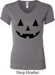 Ladies Halloween Shirt Black Jack O Lantern V-neck Tee T-Shirt