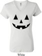 Ladies Halloween Shirt Black Jack O Lantern V-neck Tee T-Shirt