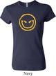 Ladies Halloween Shirt Evil Smiley Face Crewneck Tee T-Shirt