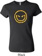 Ladies Halloween Shirt Evil Smiley Face Crewneck Tee T-Shirt