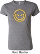 Ladies Halloween Shirt Evil Smiley Face Crewneck Tee T-Shirt