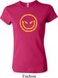 Ladies Halloween Shirt Evil Smiley Face Crewneck Tee T-Shirt