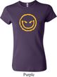 Ladies Halloween Shirt Evil Smiley Face Crewneck Tee T-Shirt