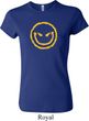 Ladies Halloween Shirt Evil Smiley Face Crewneck Tee T-Shirt