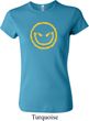 Ladies Halloween Shirt Evil Smiley Face Crewneck Tee T-Shirt