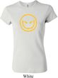 Ladies Halloween Shirt Evil Smiley Face Crewneck Tee T-Shirt