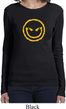 Ladies Halloween Shirt Evil Smiley Face Long Sleeve Tee T-Shirt