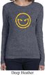 Ladies Halloween Shirt Evil Smiley Face Long Sleeve Tee T-Shirt