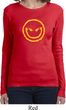 Ladies Halloween Shirt Evil Smiley Face Long Sleeve Tee T-Shirt