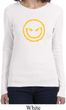 Ladies Halloween Shirt Evil Smiley Face Long Sleeve Tee T-Shirt