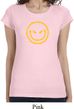Ladies Halloween Shirt Evil Smiley Face Longer Length Tee T-Shirt