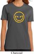 Ladies Halloween Shirt Evil Smiley Face Organic Tee T-Shirt