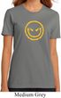 Ladies Halloween Shirt Evil Smiley Face Organic Tee T-Shirt