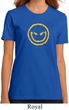 Ladies Halloween Shirt Evil Smiley Face Organic Tee T-Shirt