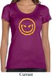 Ladies Halloween Shirt Evil Smiley Face Scoop Neck Tee T-Shirt