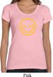 Ladies Halloween Shirt Evil Smiley Face Scoop Neck Tee T-Shirt