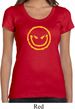 Ladies Halloween Shirt Evil Smiley Face Scoop Neck Tee T-Shirt