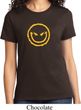 Ladies Halloween Shirt Evil Smiley Face Tee T-Shirt