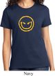 Ladies Halloween Shirt Evil Smiley Face Tee T-Shirt