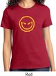 Ladies Halloween Shirt Evil Smiley Face Tee T-Shirt