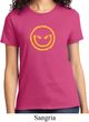 Ladies Halloween Shirt Evil Smiley Face Tee T-Shirt