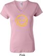 Ladies Halloween Shirt Evil Smiley Face V-neck Tee T-Shirt