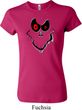 Ladies Halloween Shirt Ghost Face Crewneck Tee T-Shirt