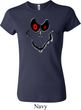 Ladies Halloween Shirt Ghost Face Crewneck Tee T-Shirt