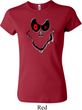Ladies Halloween Shirt Ghost Face Crewneck Tee T-Shirt