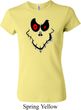 Ladies Halloween Shirt Ghost Face Crewneck Tee T-Shirt