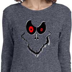 Ladies Halloween Shirt Ghost Face Long Sleeve Tee T-Shirt Ladies Halloween Shirt Ghost Face Long Sleeve Tee T-Shirt