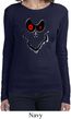 Ladies Halloween Shirt Ghost Face Long Sleeve Tee T-Shirt
