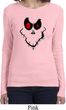 Ladies Halloween Shirt Ghost Face Long Sleeve Tee T-Shirt