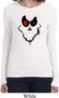 Ladies Halloween Shirt Ghost Face Long Sleeve Tee T-Shirt