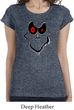 Ladies Halloween Shirt Ghost Face Longer Length Tee T-Shirt