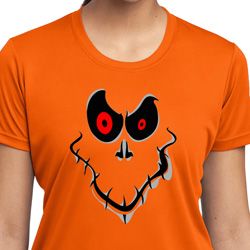 Ladies Halloween Shirt Ghost Face Moisture Wicking Tee T-Shirt Ladies Halloween Shirt Ghost Face Moisture Wicking Tee T-Shirt