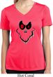 Ladies Halloween Shirt Ghost Face Moisture Wicking V-neck Tee T-Shirt