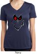 Ladies Halloween Shirt Ghost Face Moisture Wicking V-neck Tee T-Shirt